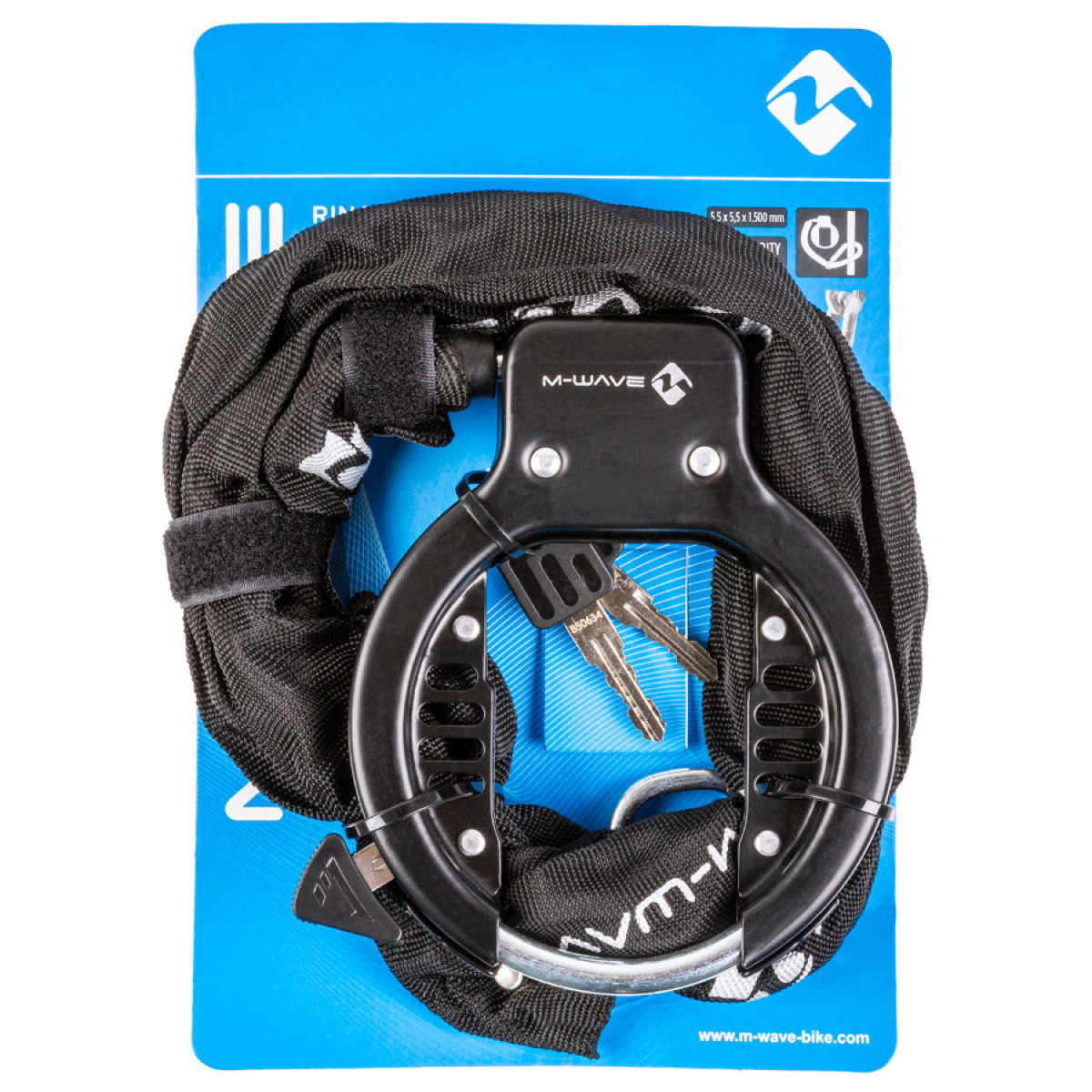 Antifurt Cadru cu Cheie si Lant M-WAVE Ringchain