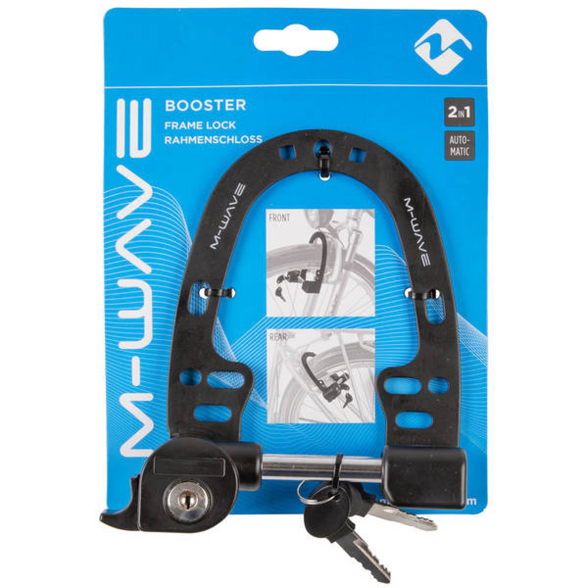 Antifurt Cadru si Furca M-WAVE "BOOSTER 2 in 1" Negru