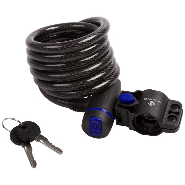 a bicycle lock with a cable and keys