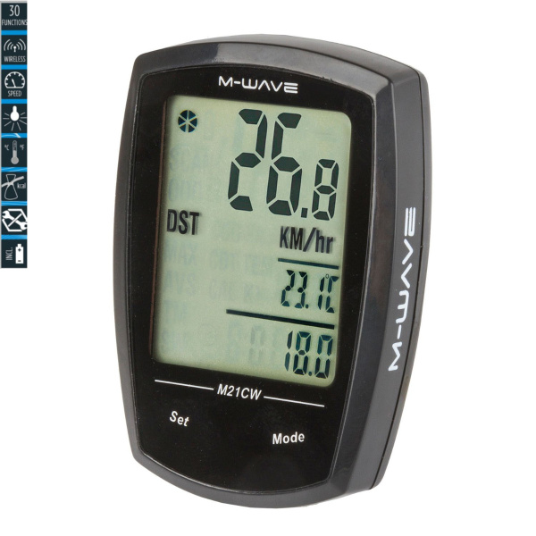 Bike Computer Wireless/Touchscreen M-WAVE M21W 21 Functii