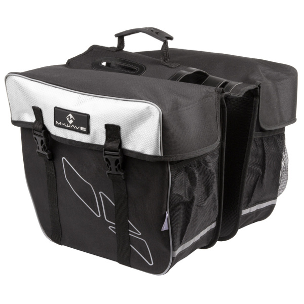 Geanta Portbagaj 2 Piese M-WAVE AMSTERDAM DOUBLE Negru/Alb