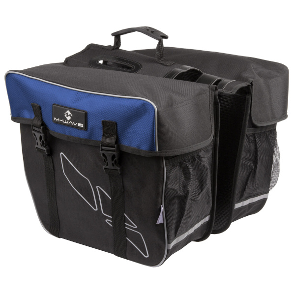 Geanta Portbagaj 2 Piese M-WAVE AMSTERDAM DOUBLE Negru/Albastru