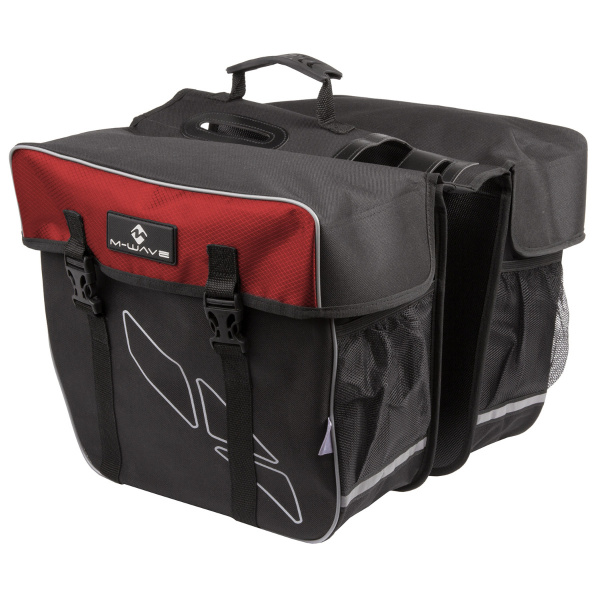 Geanta Portbagaj 2 Piese M-WAVE "AMSTERDAM DOUBLE" Negru/Rosu