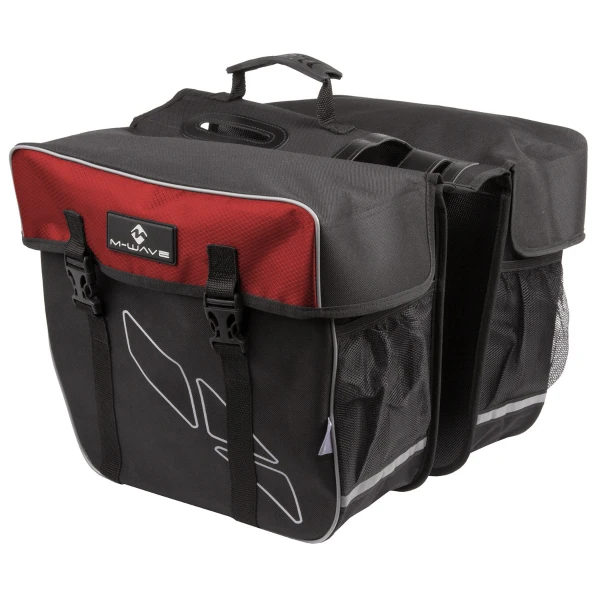Geanta Portbagaj 2 Piese M-WAVE "AMSTERDAM DOUBLE" Negru/Rosu