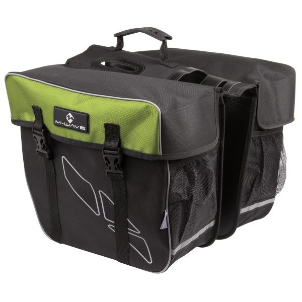 Geanta Portbagaj 2 Piese M-WAVE "AMSTERDAM DOUBLE" Negru/Verde