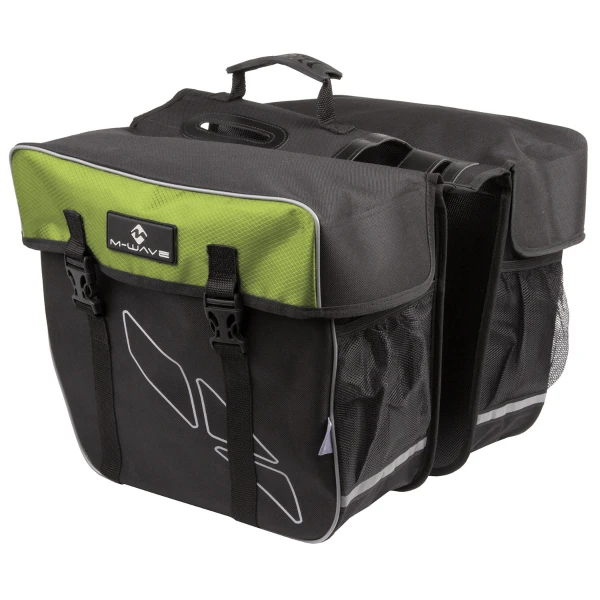 Geanta Portbagaj 2 Piese M-WAVE "AMSTERDAM DOUBLE" Negru/Verde