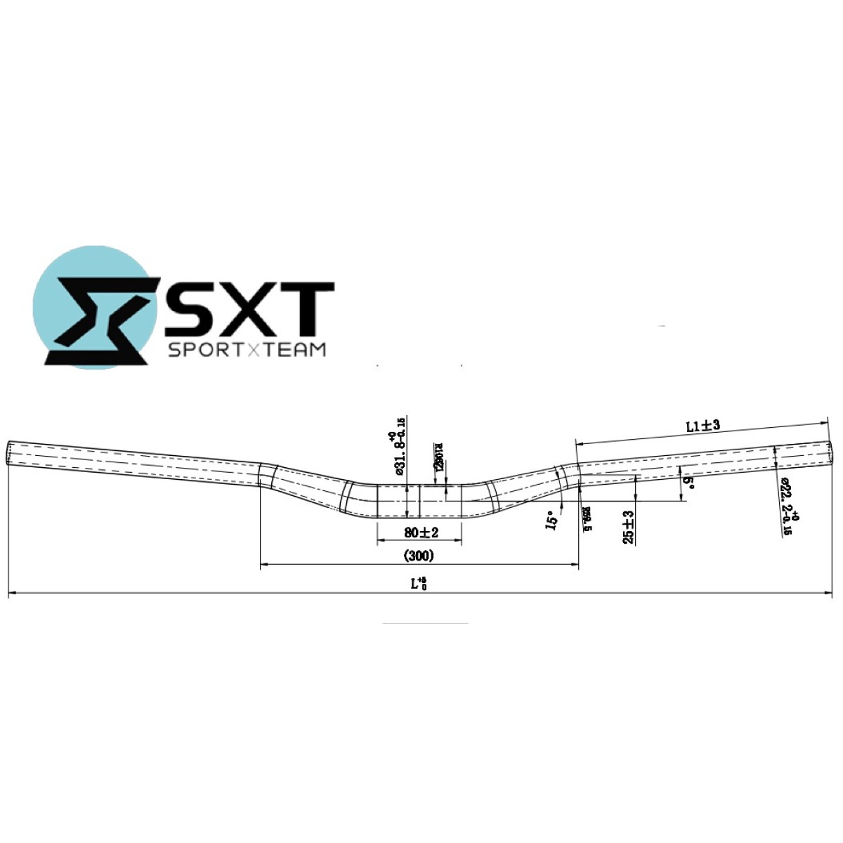 Ghidon Aluminiu MTB SXT 31.8 -800 mm Negru Matt