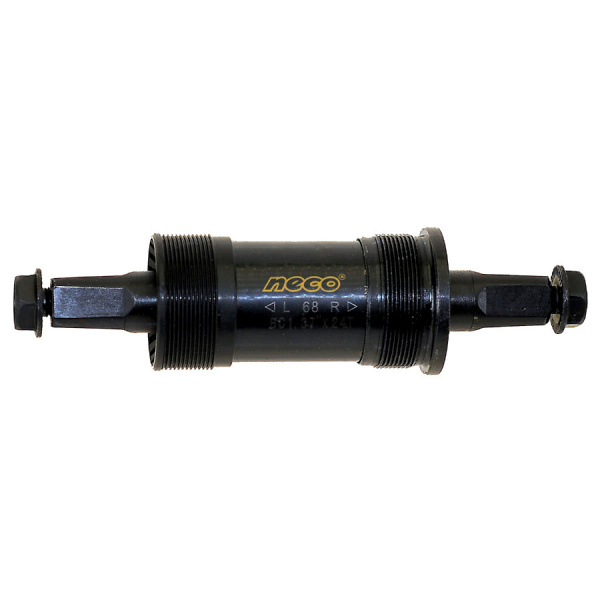 Monobloc Pedalier NECO 122,5/28 mm Negru Cupe Metal/Plastic