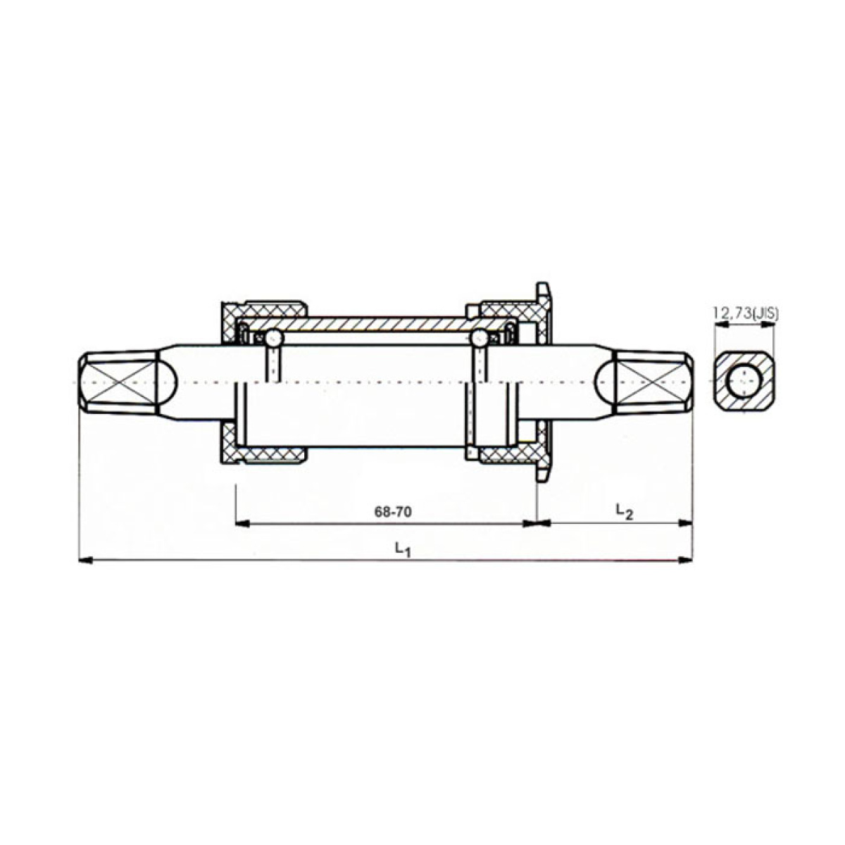 Monobloc Pedalier NECO 127,5/31 mm, Cupe Metal, Silver