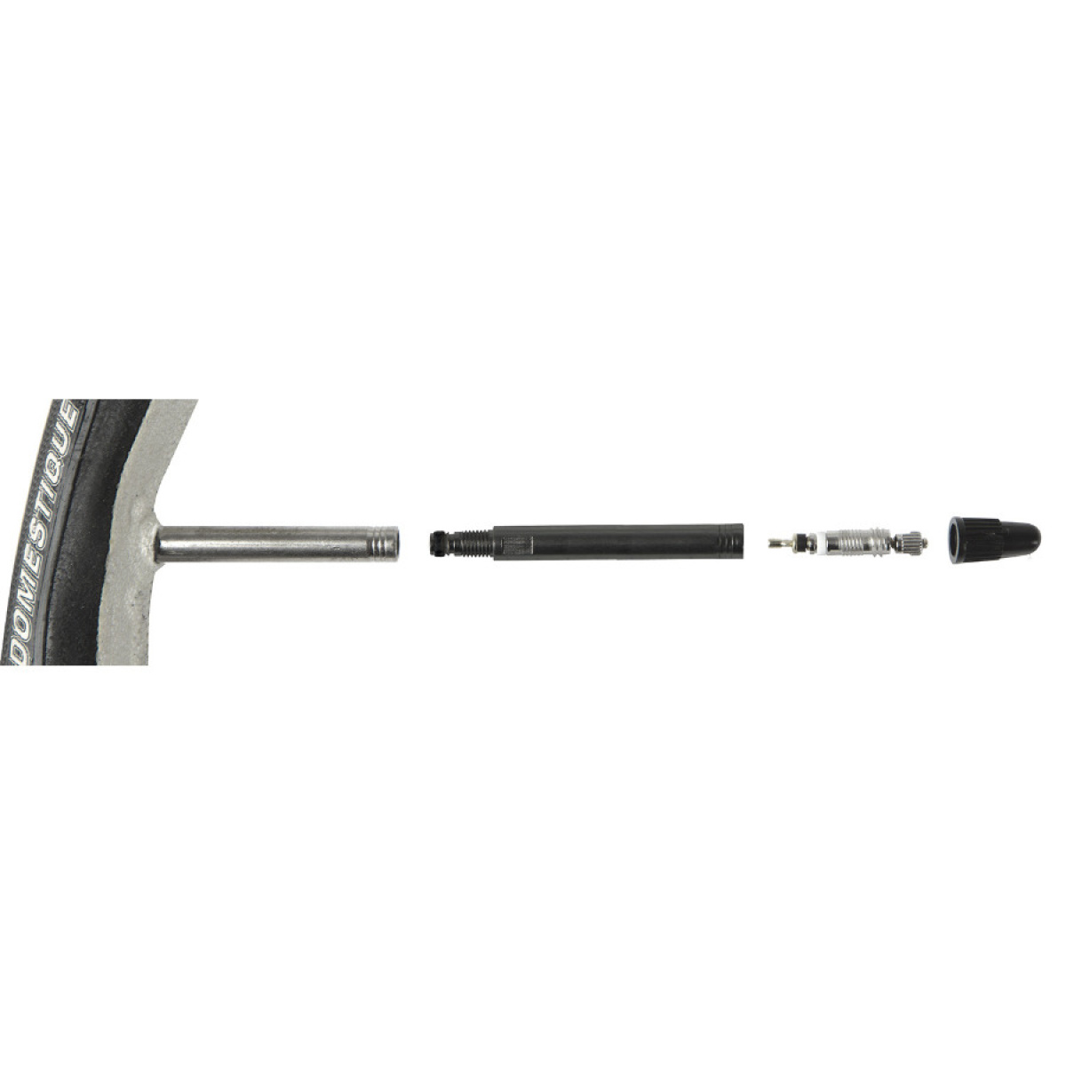Set Extensie Valve M-WAVE Aluminiu 40 mm Silver