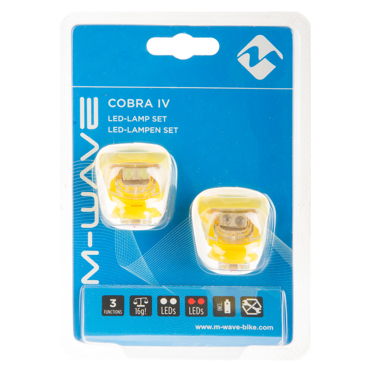 Set Flash cu Baterii M-WAVE COBRA IV -Galben