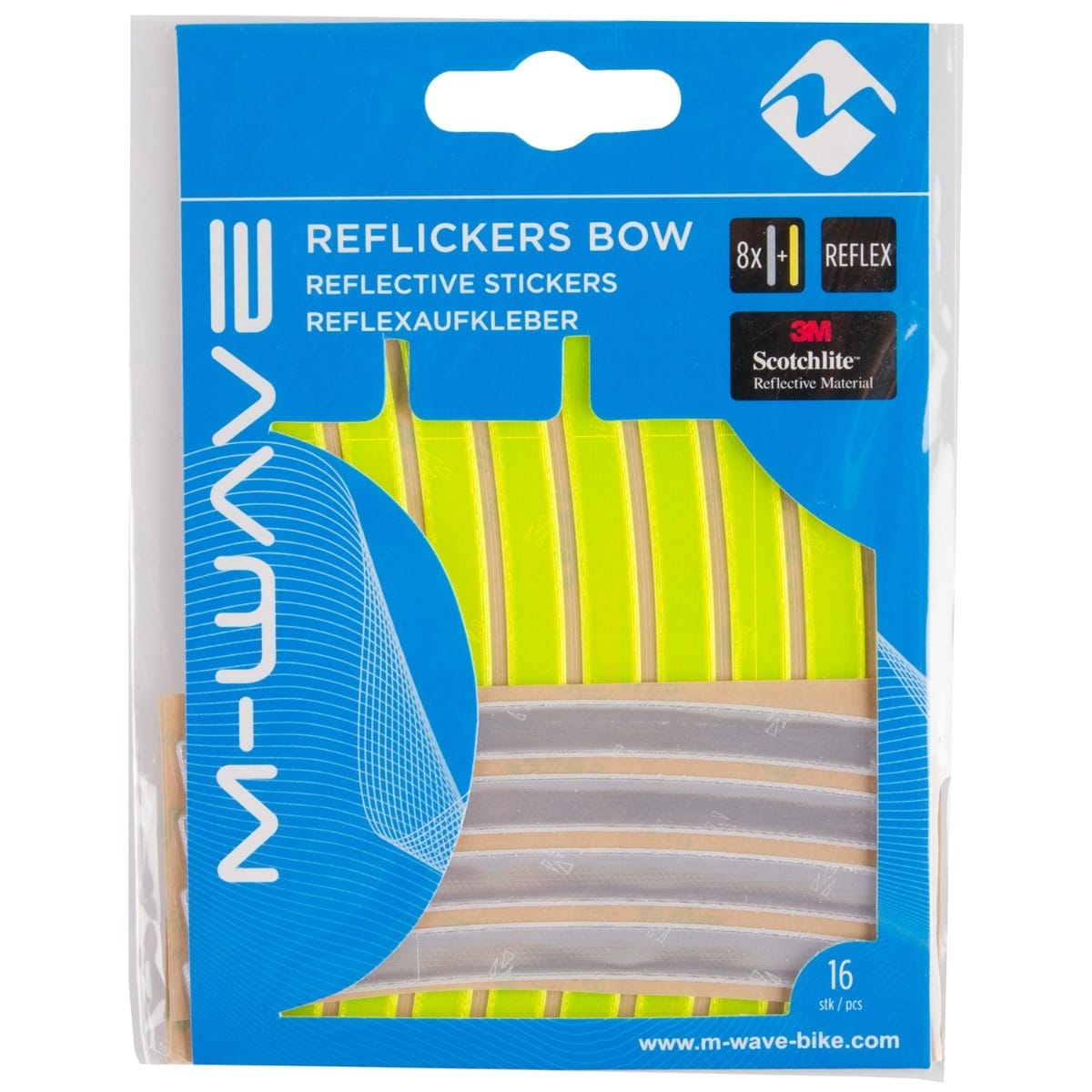 Set Stikere Reflectorizante ( 16buc ) M-WAVE REFLICKERS BOW 0,7x10 cm