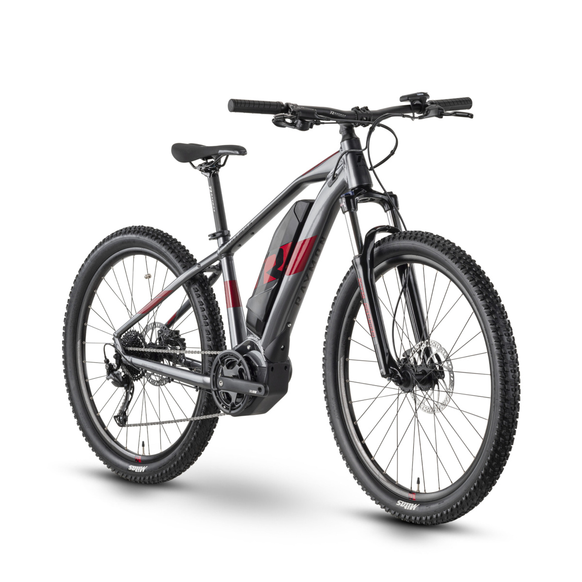 Bicicleta Electrica Raymon HardRay E 3.0 - 27.5 Inch, M, Gri-Rosu - imagine 1