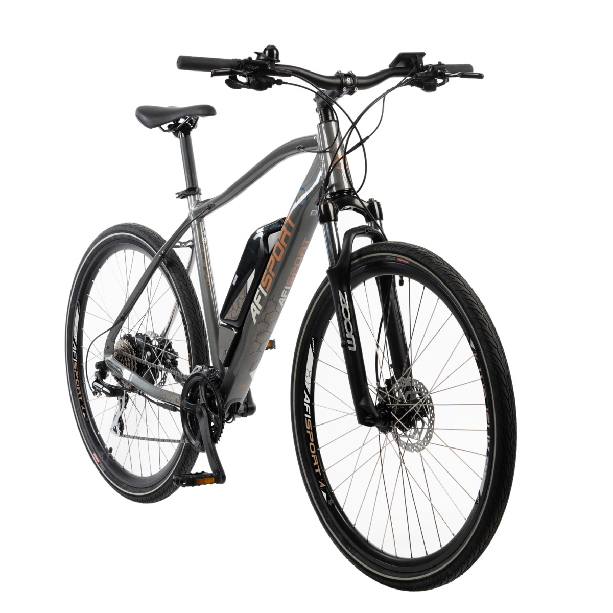 Bicicleta Electrica Afisport C17 - 28 Inch, L-XL, Gri - imagine 2
