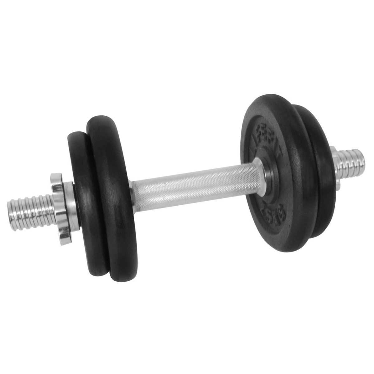 Gantera - 10 Kg, Set 4 Discuri, Negru-Argintiu - imagine 1