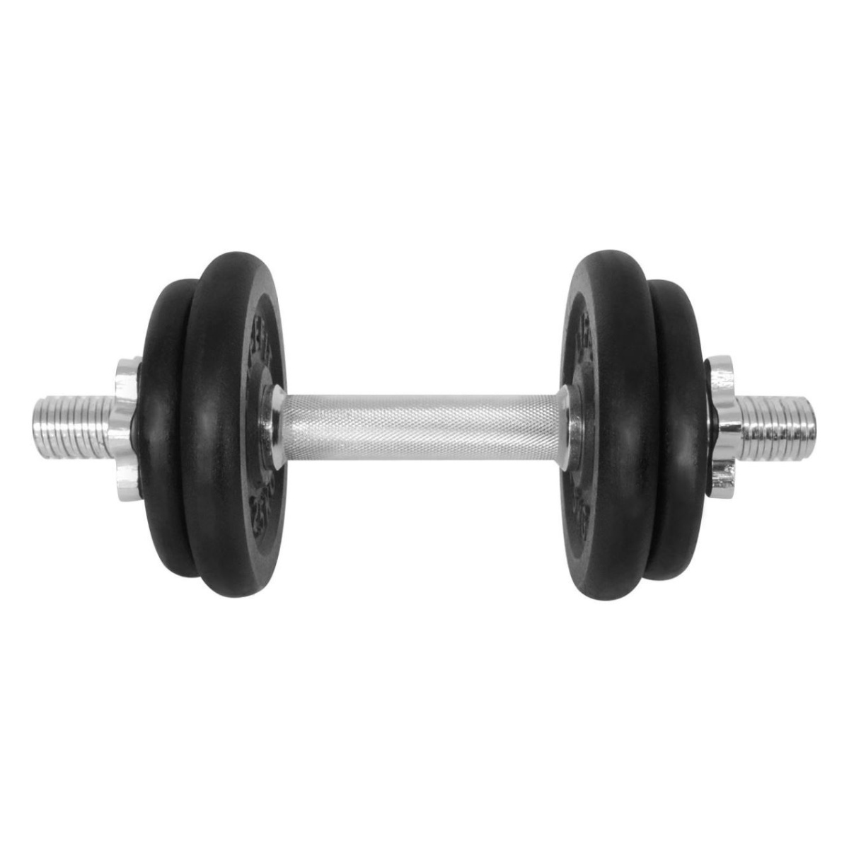 Gantera - 10 Kg, Set 4 Discuri, Negru-Argintiu - imagine 2