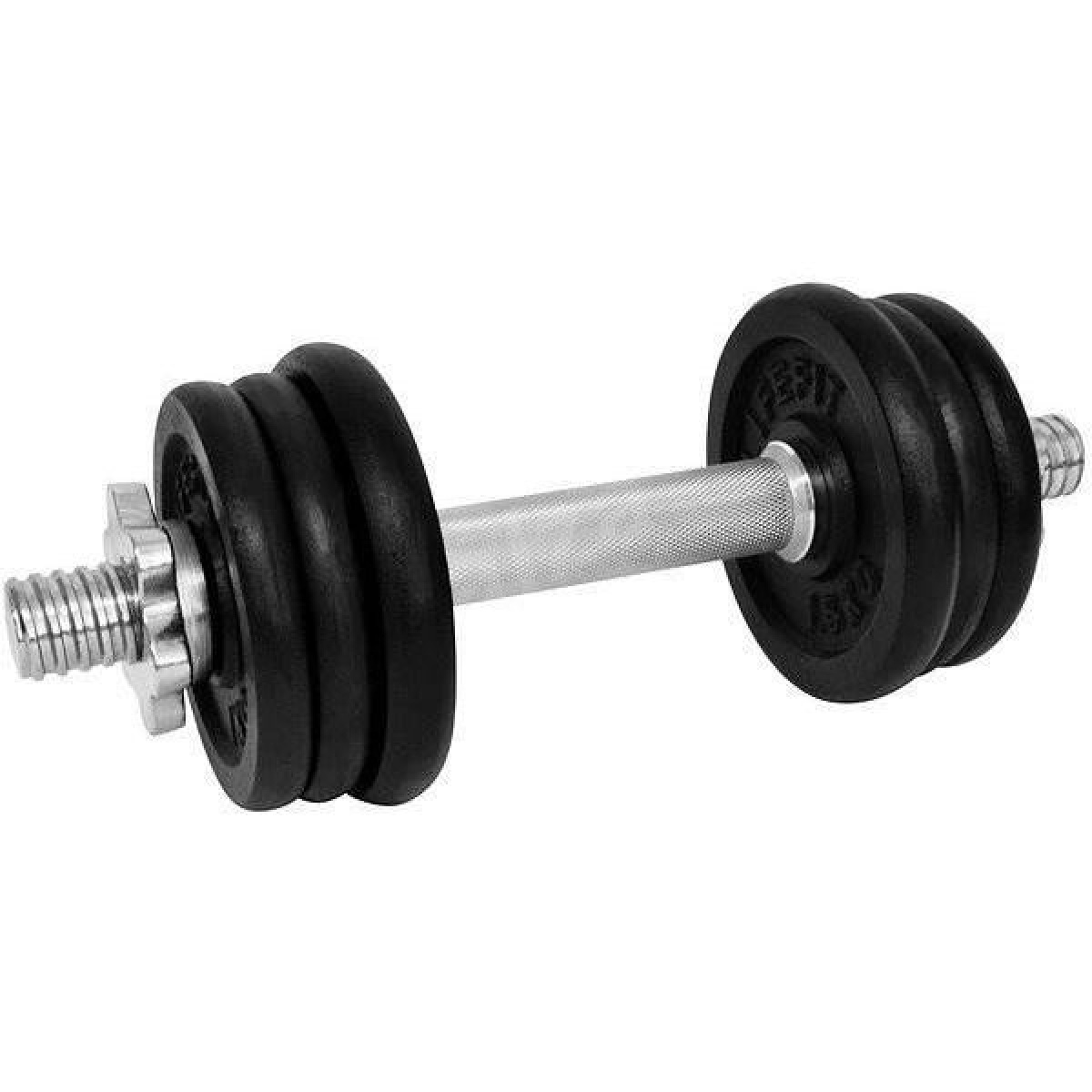 Gantera - 9 Kg, Set 6 Discuri, Negru-Argintiu - imagine 1