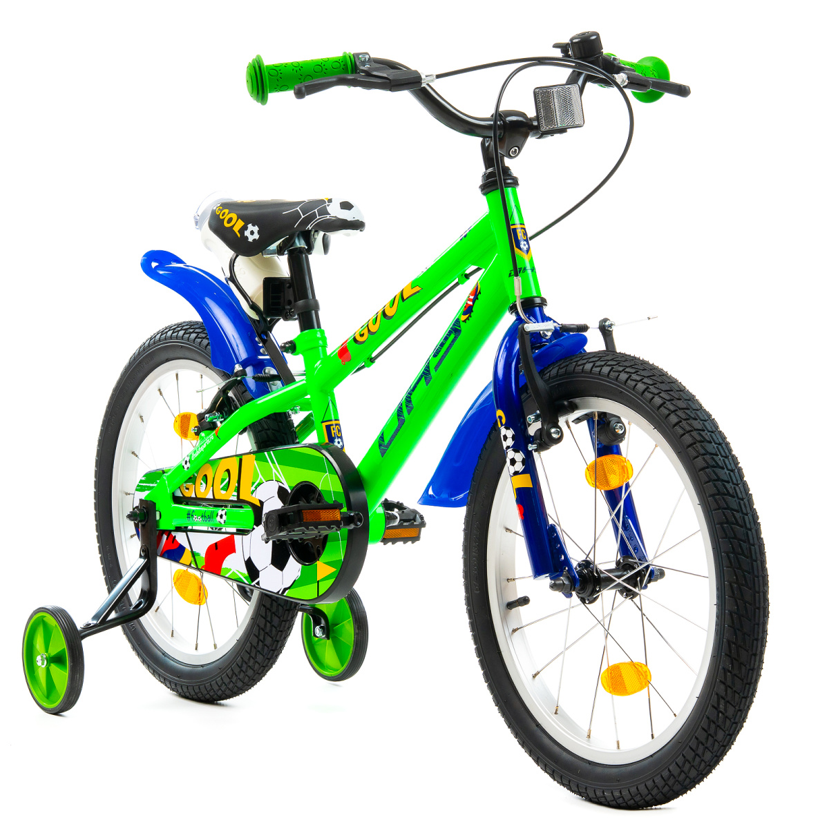 Bicicleta Copii DHS Football - 18 Inch, Verde - imagine 3