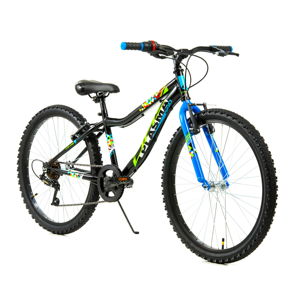 Bicicleta Copii DHS Plasma - 24 Inch, Negru-Albastru - imagine 2