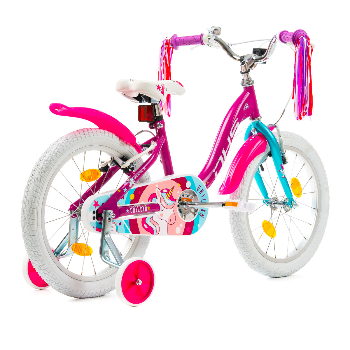 Bicicleta Copii DHS Unicorn - 20 Inch, Roz/Albastru - imagine 2
