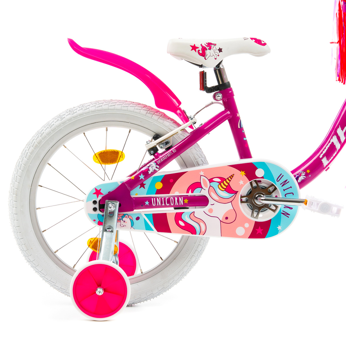 Bicicleta Copii DHS Unicorn - 20 Inch, Roz/Albastru - imagine 4