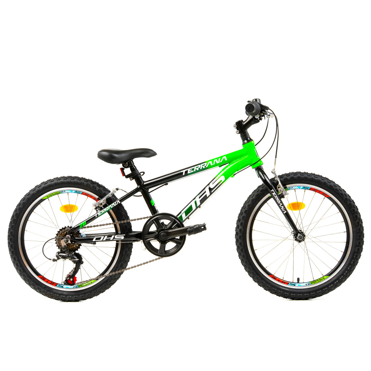 Bicicleta Copii Dhs Terrana 2023 - 20 Inch, Negru/Verde - imagine 1