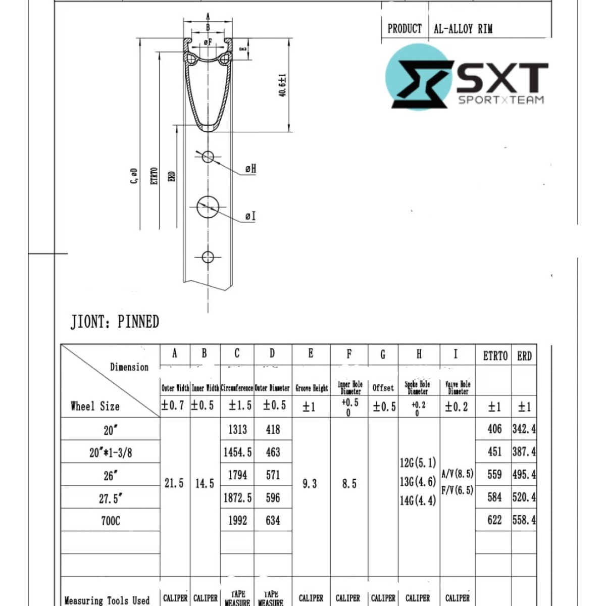 Janta SXT 28"/622-40 mm 32H Rosu - imagine 2